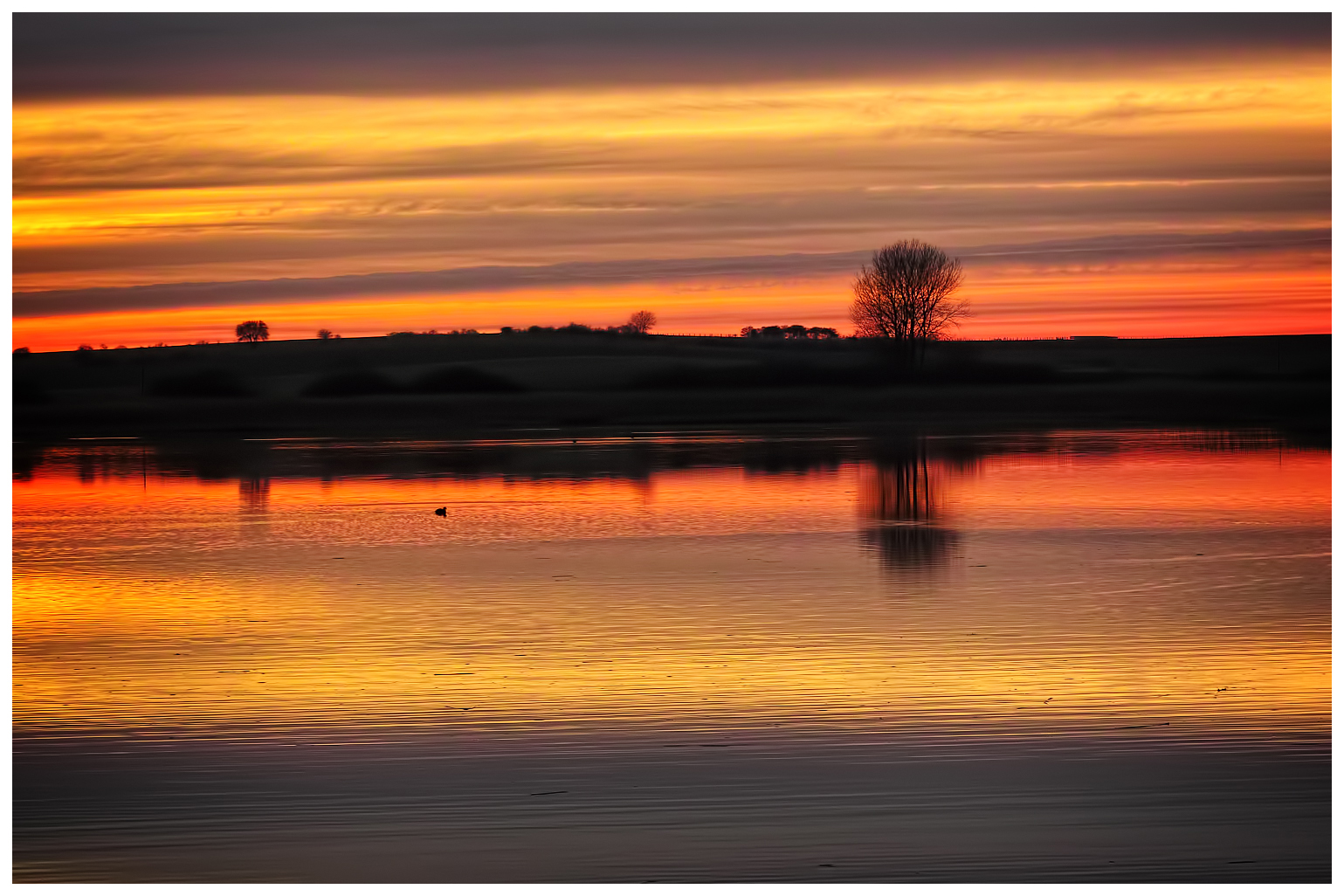 Sonnenuntergang am Etang du Stock