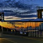 Sonnenuntergang am Fährhafen Dagebüll