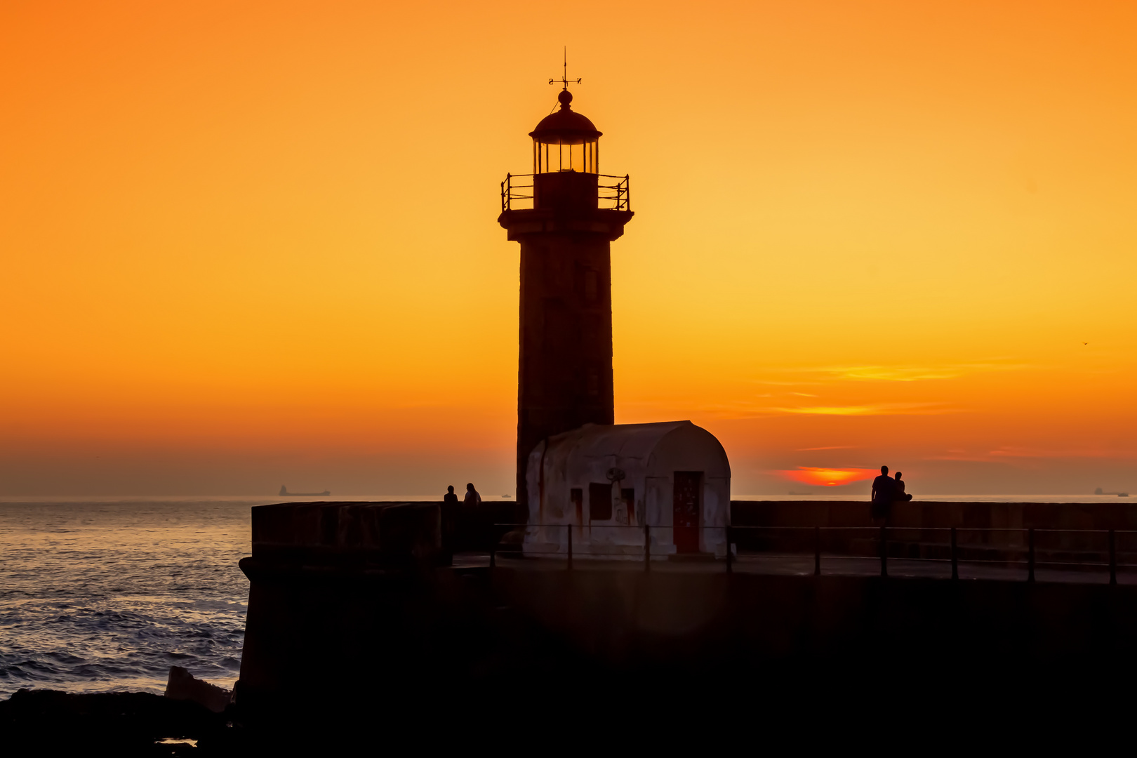 Sonnenuntergang am Felgueiras Lighthouse