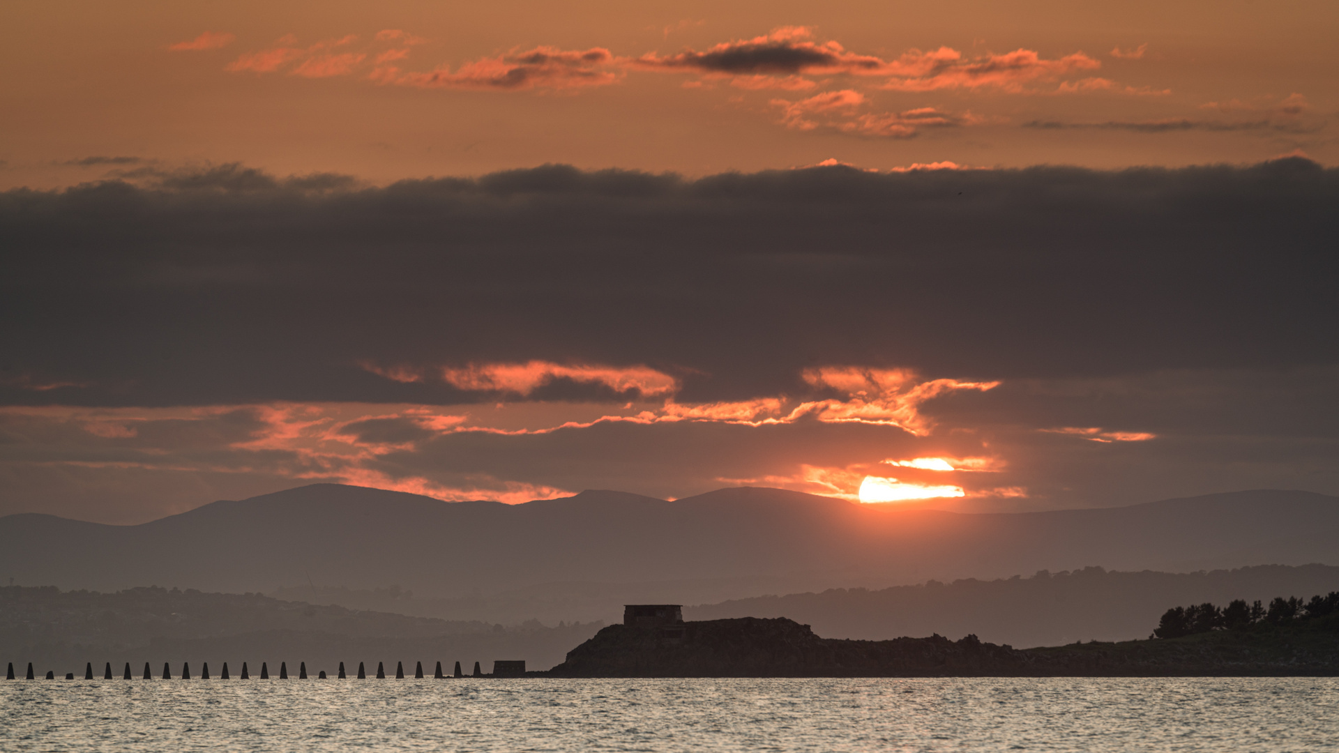 Sonnenuntergang am Firth of Forth