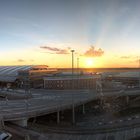 Sonnenuntergang am Flughafen