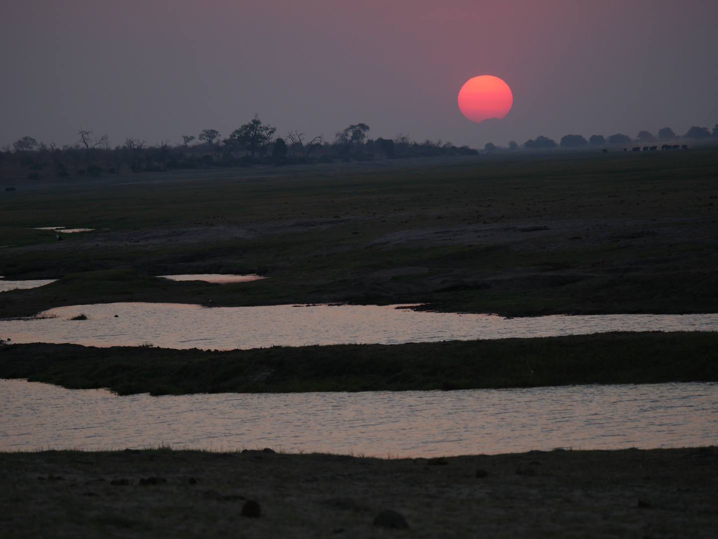 Sonnenuntergang am Fluß