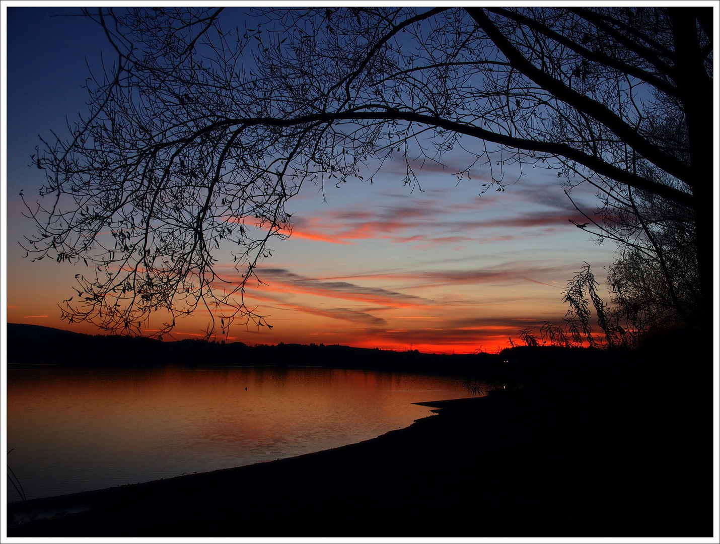 Sonnenuntergang am Förmitzsee