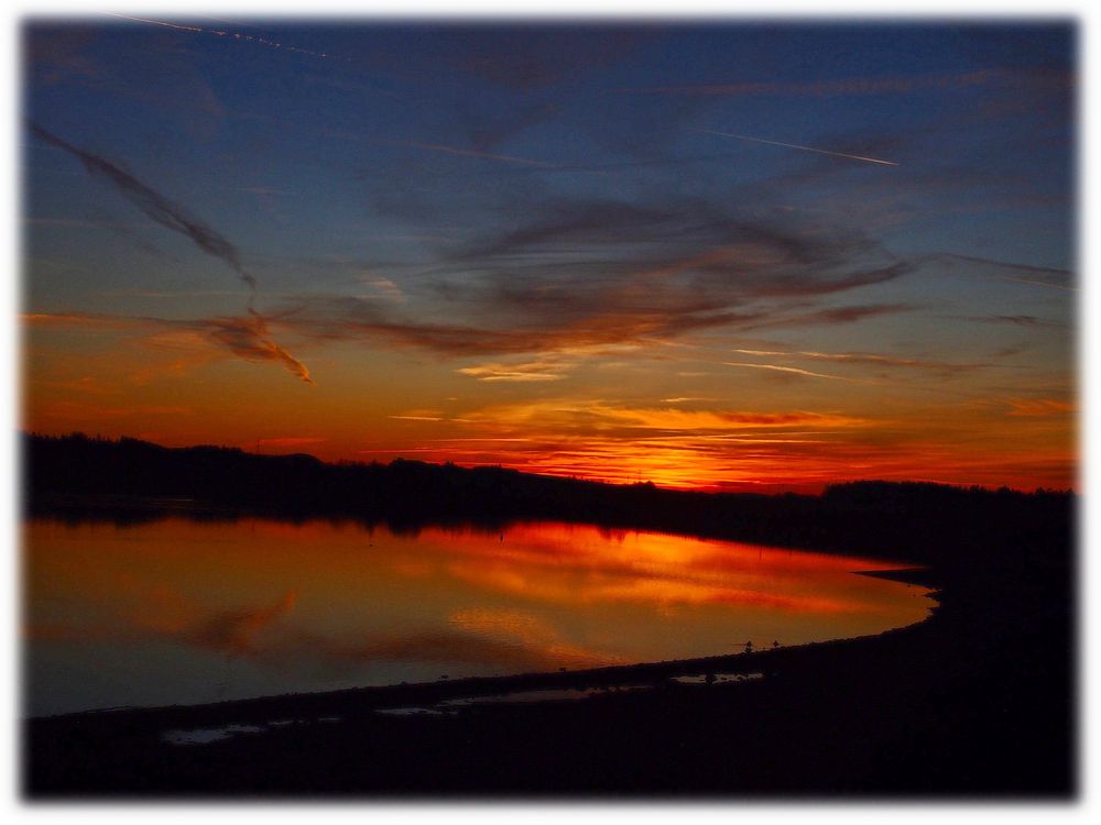 Sonnenuntergang am Förmitzsee