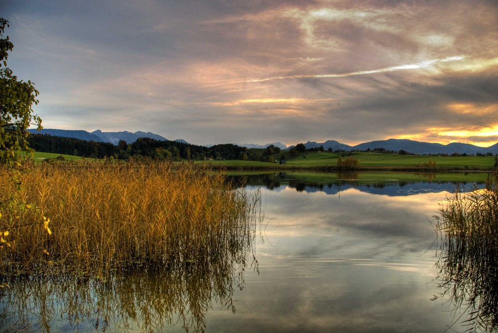 Sonnenuntergang am Froschhauser Weiher (der heißt wirklich so ...)