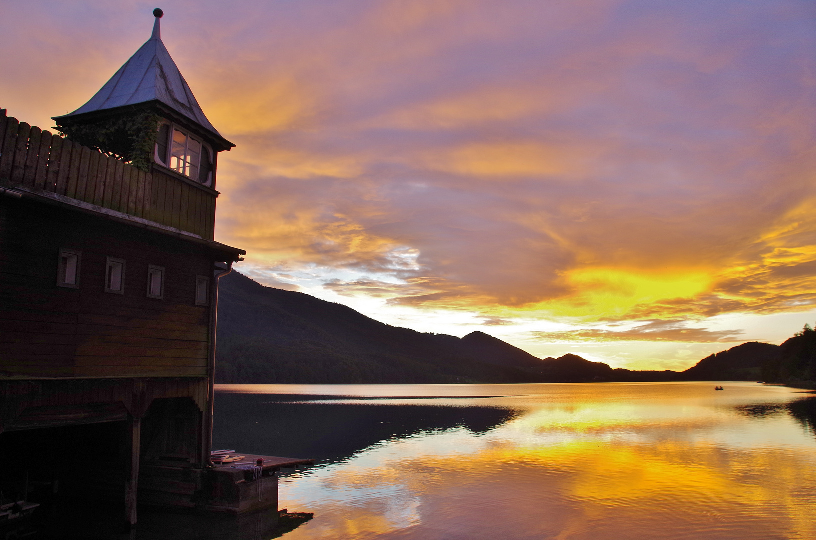 Sonnenuntergang am Fuschlsee