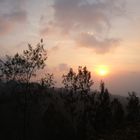 Sonnenuntergang am Fuße des Mount Bromo