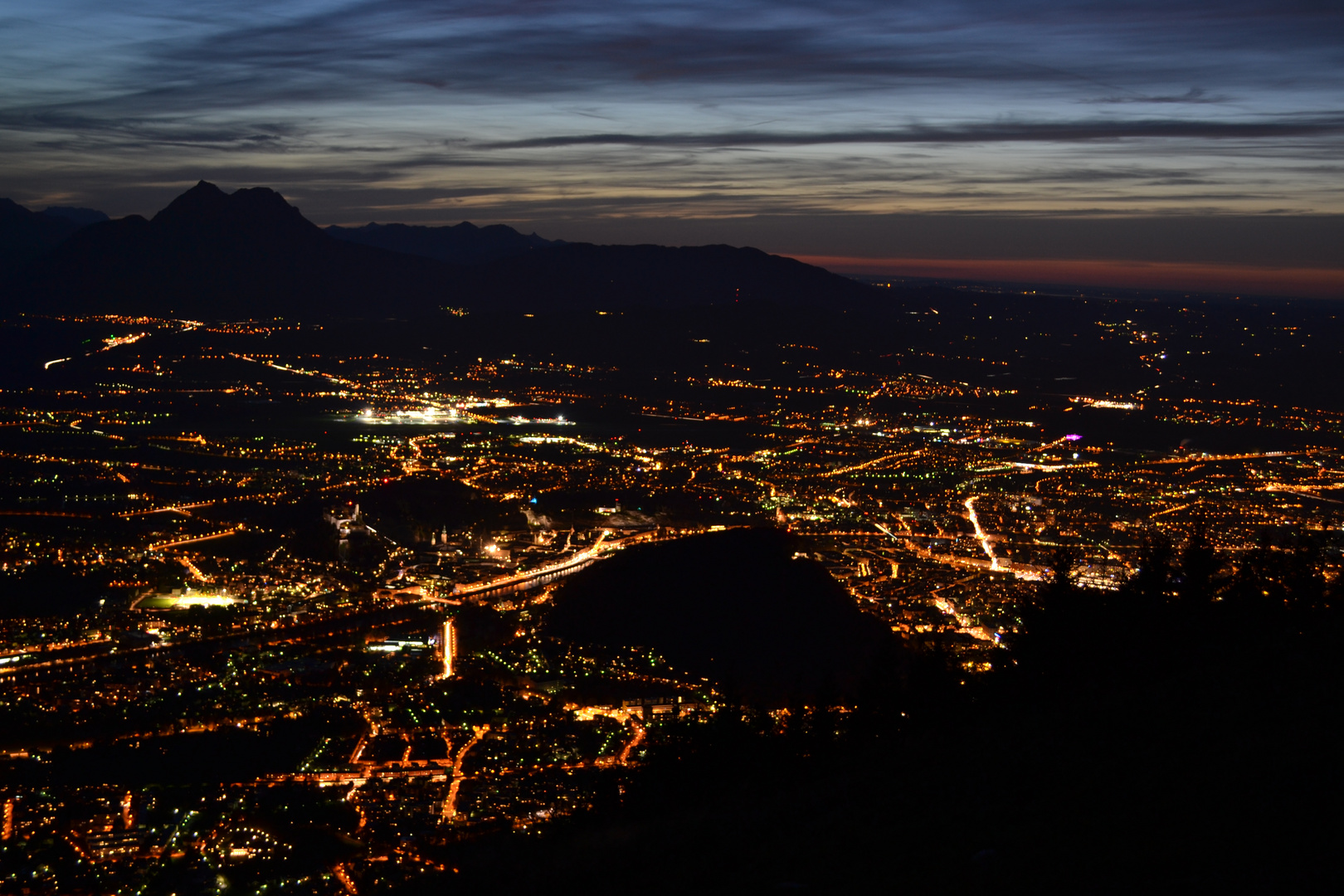 Sonnenuntergang am Gaisberg