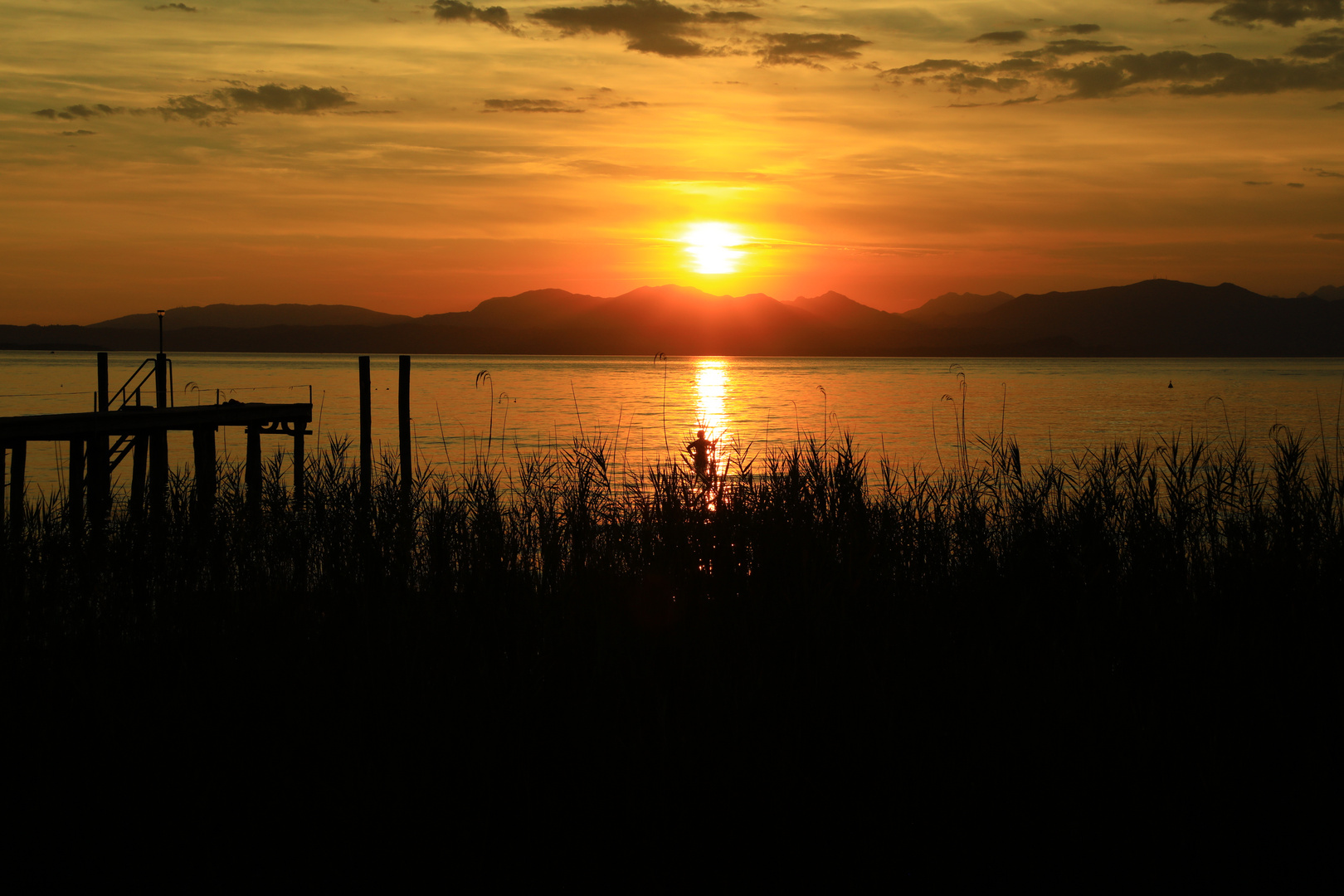 Sonnenuntergang am Gardasee bei Lazise