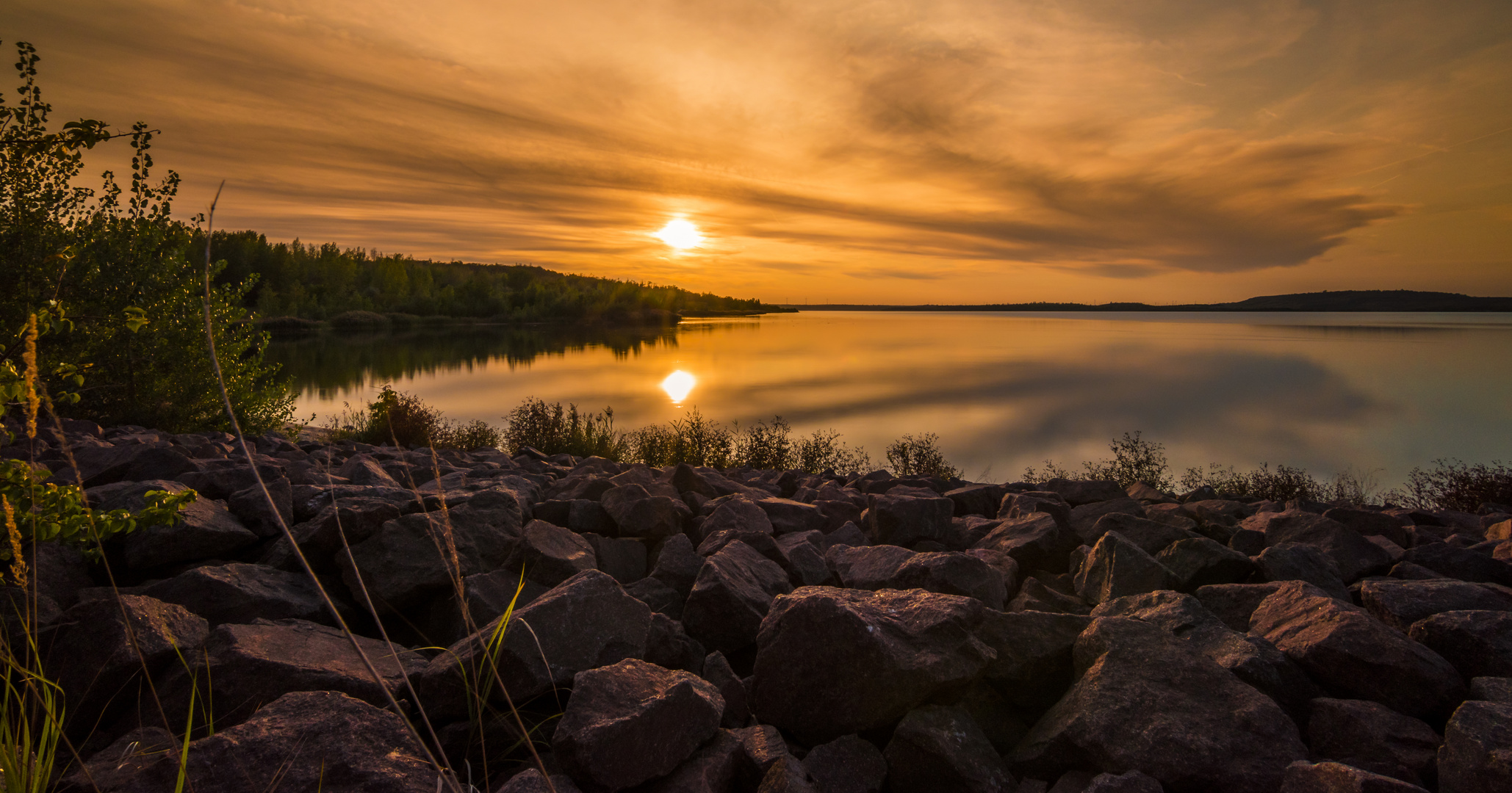 Sonnenuntergang am Geiseltalsee