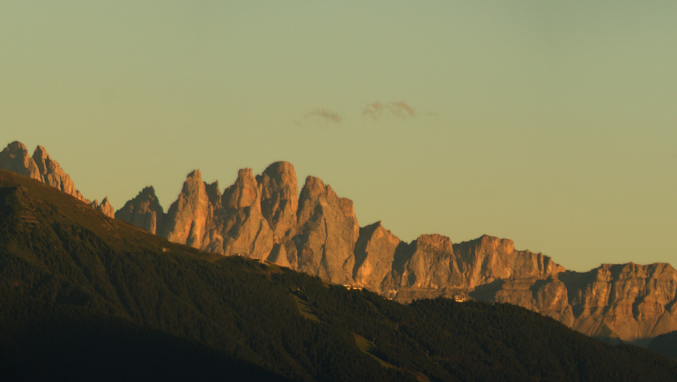 Sonnenuntergang am Geislerspitzen