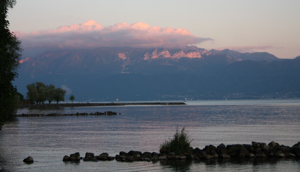 Sonnenuntergang am Genfer See