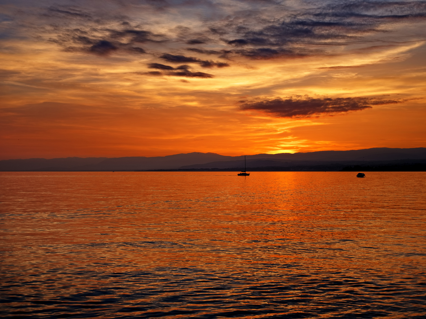 Sonnenuntergang am Genfersee