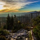 Sonnenuntergang am Gipfel des Lusen