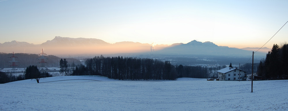 Sonnenuntergang am Gitzen im Norden Salzburgs