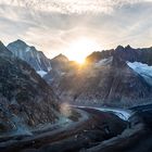 Sonnenuntergang am Gletscher