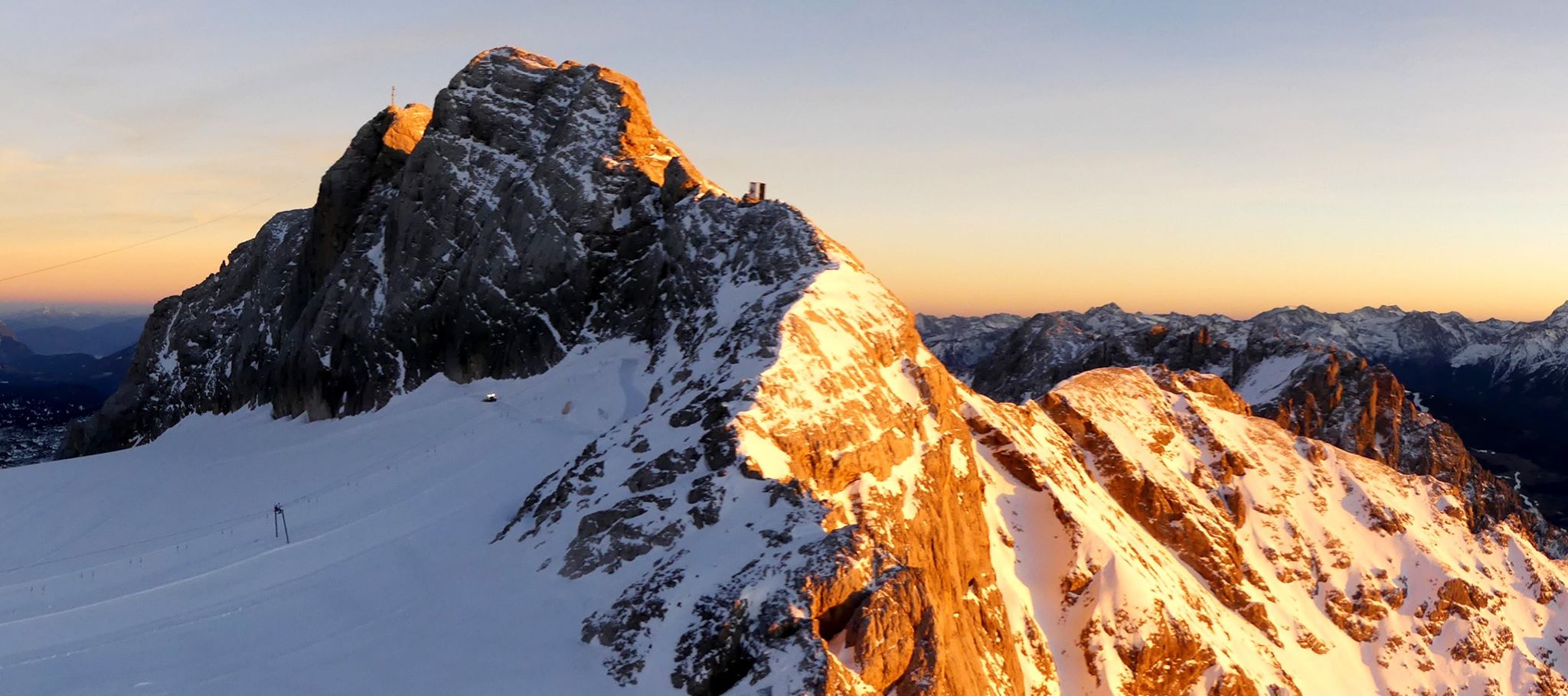 Sonnenuntergang am Gletscher