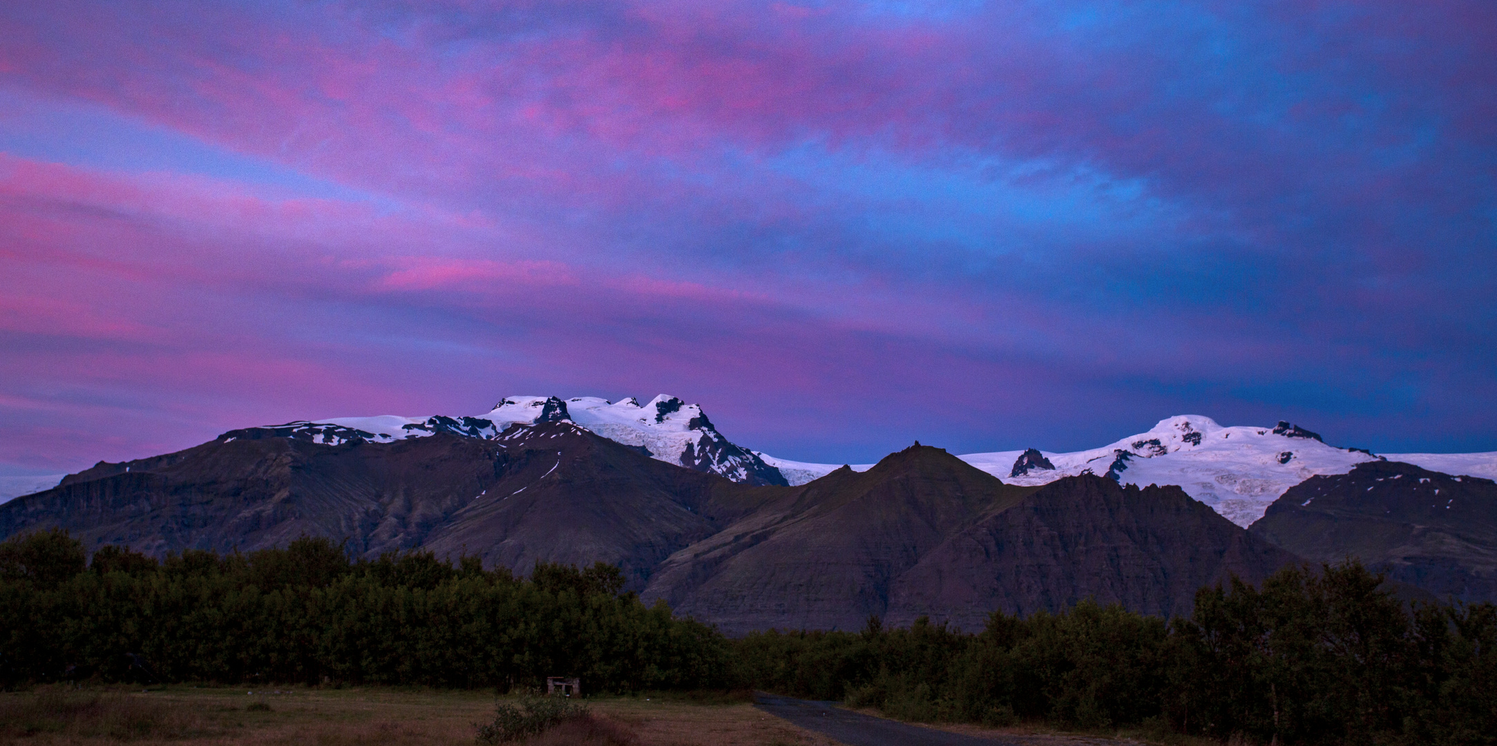 Sonnenuntergang am Gletscher