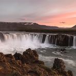 Sonnenuntergang am Godafoss