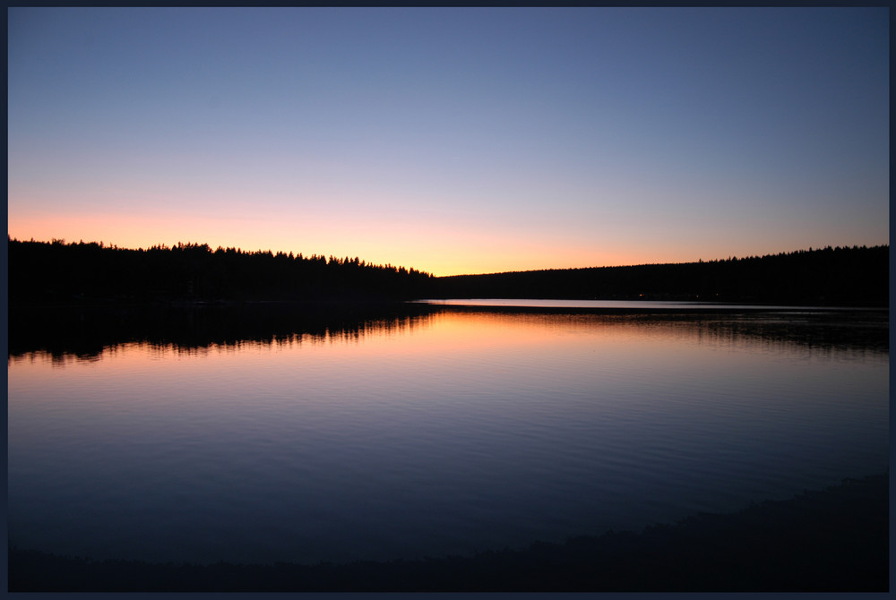 Sonnenuntergang am Greifenbachstauweiher