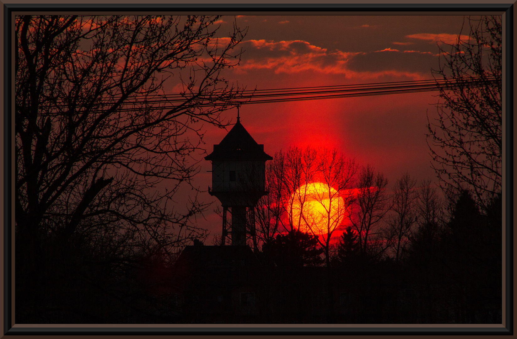 Sonnenuntergang am Groitzscher Wasserturm