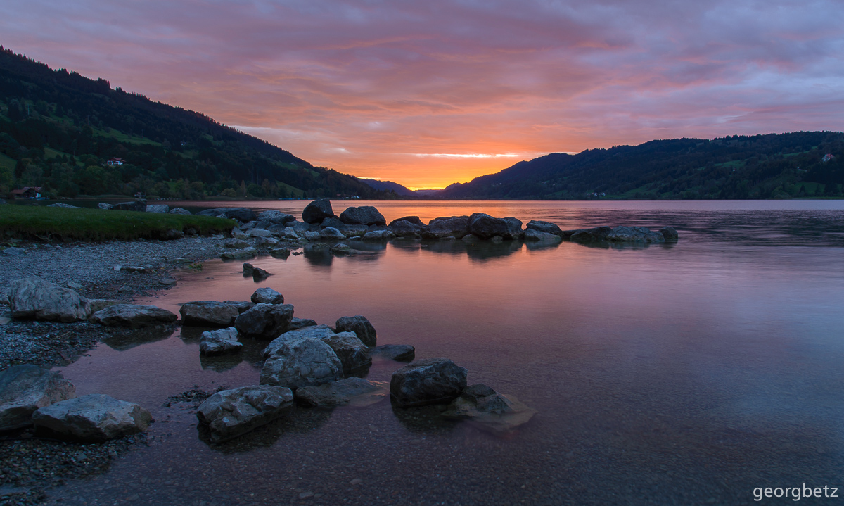 Sonnenuntergang am Großen Alpsee