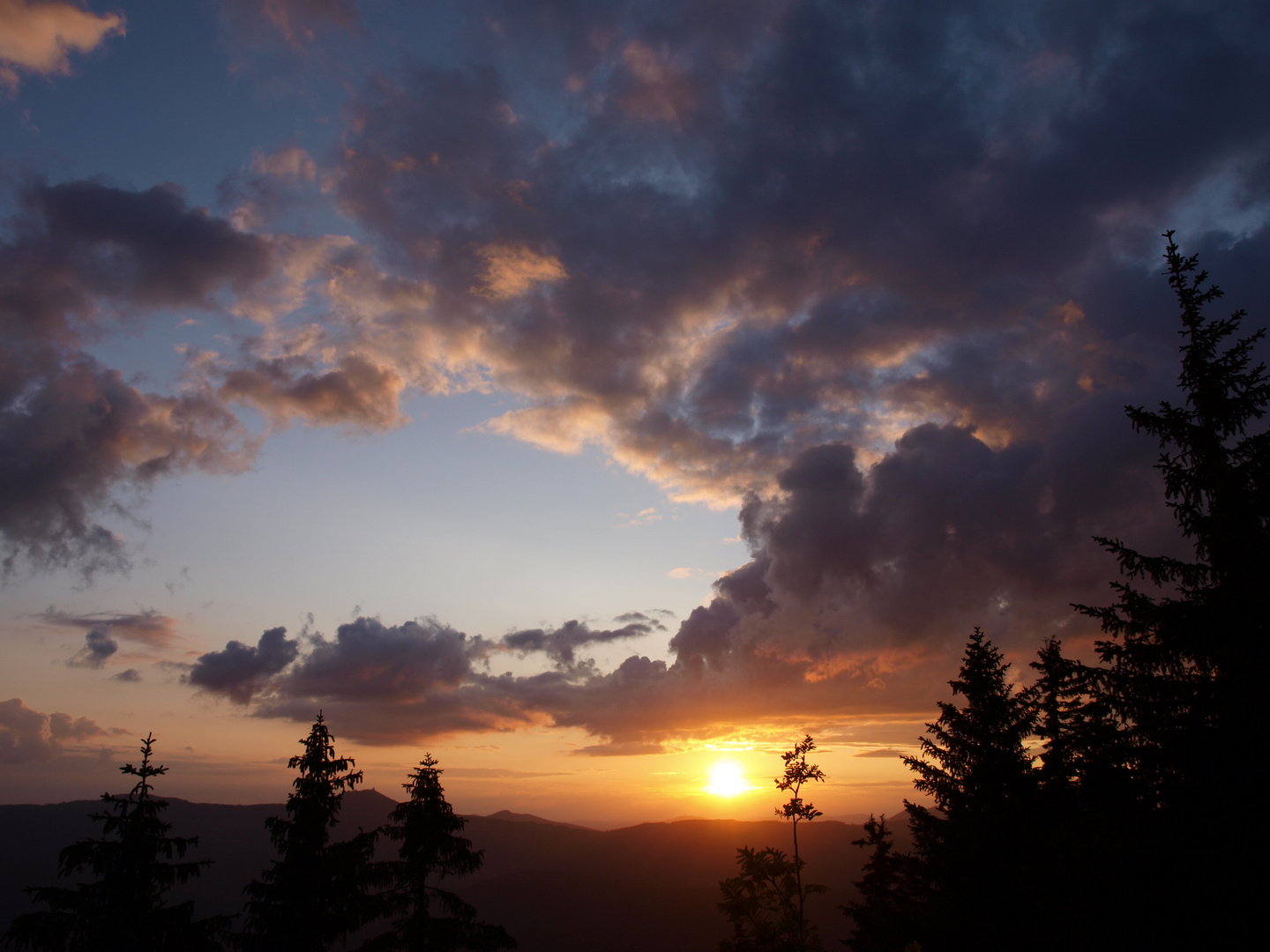 Sonnenuntergang am großen Falkenstein