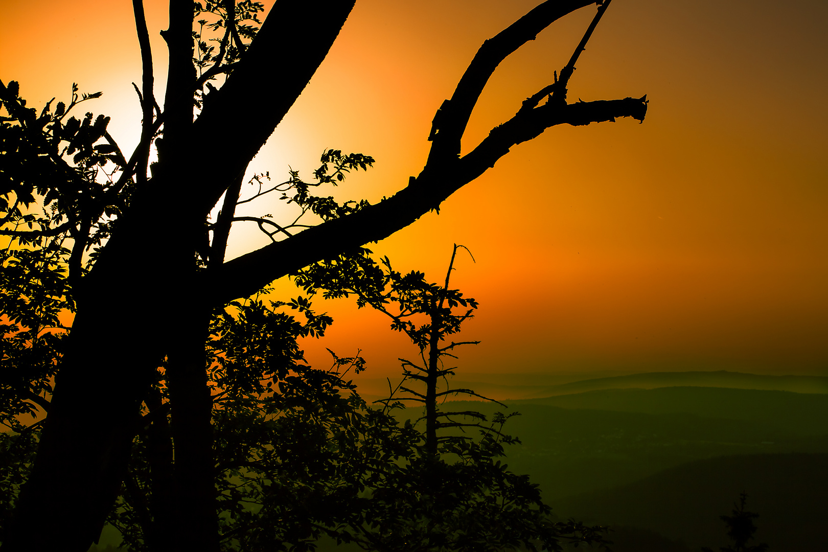 Sonnenuntergang am Großen Feldberg / Taunus