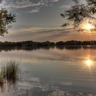 Sonnenuntergang am Großen Weserbogen