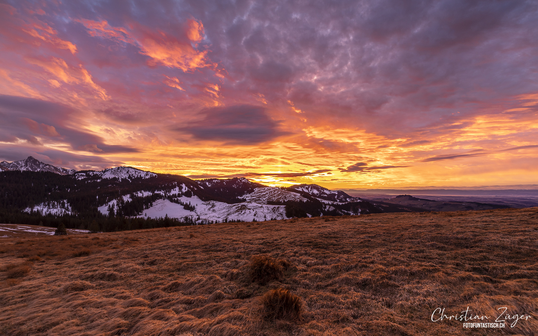 Sonnenuntergang am Gurnigel