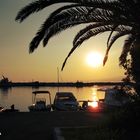 Sonnenuntergang am Hafen