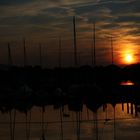 Sonnenuntergang am Hafen