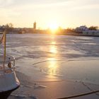 Sonnenuntergang am Hafen