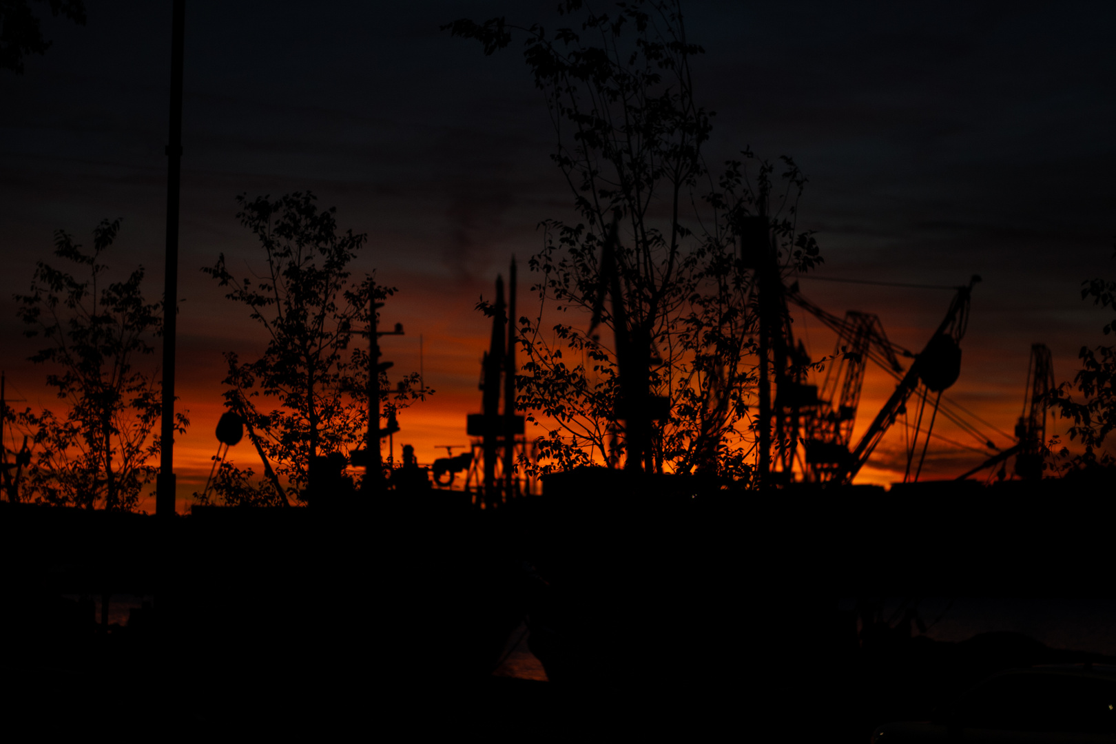 Sonnenuntergang am Hafen