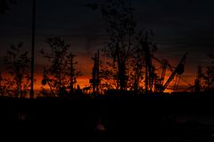 Sonnenuntergang am Hafen