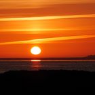 Sonnenuntergang am Hafen Schlüttsiel/Nordsee