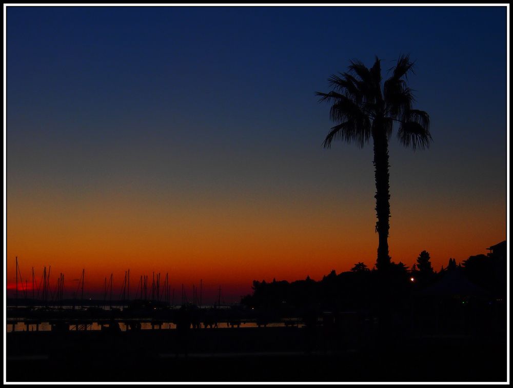 Sonnenuntergang am Hafen von Portoroz