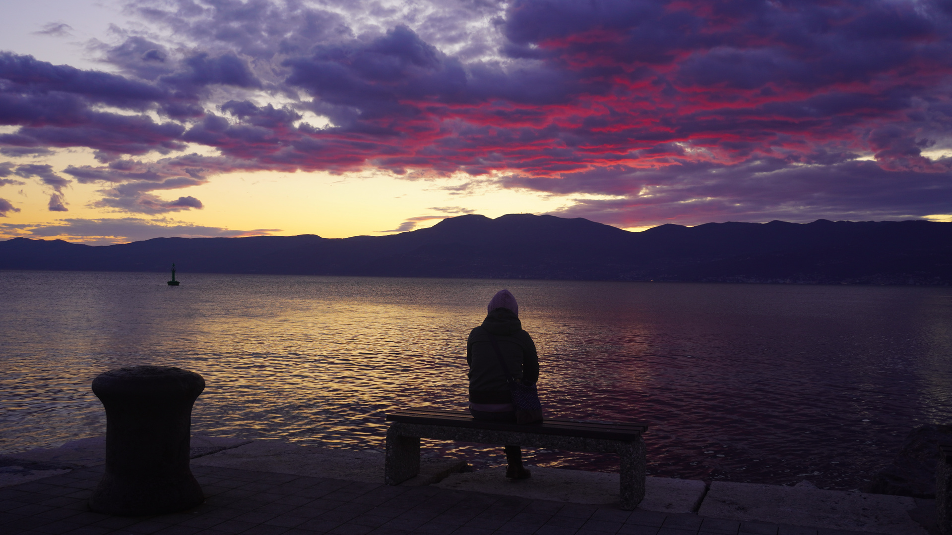 Sonnenuntergang am Hafen von Rijeka, bearbeitet