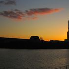 Sonnenuntergang am Hafengebiet