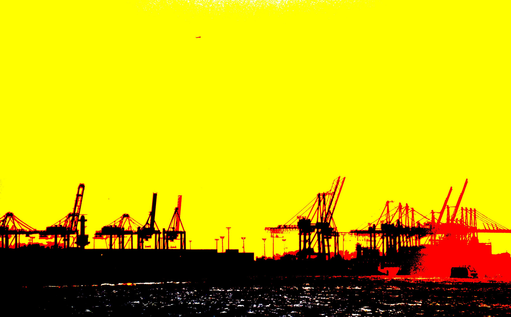 Sonnenuntergang am Hamburger Hafen