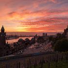 Sonnenuntergang am Hamburger Hafen