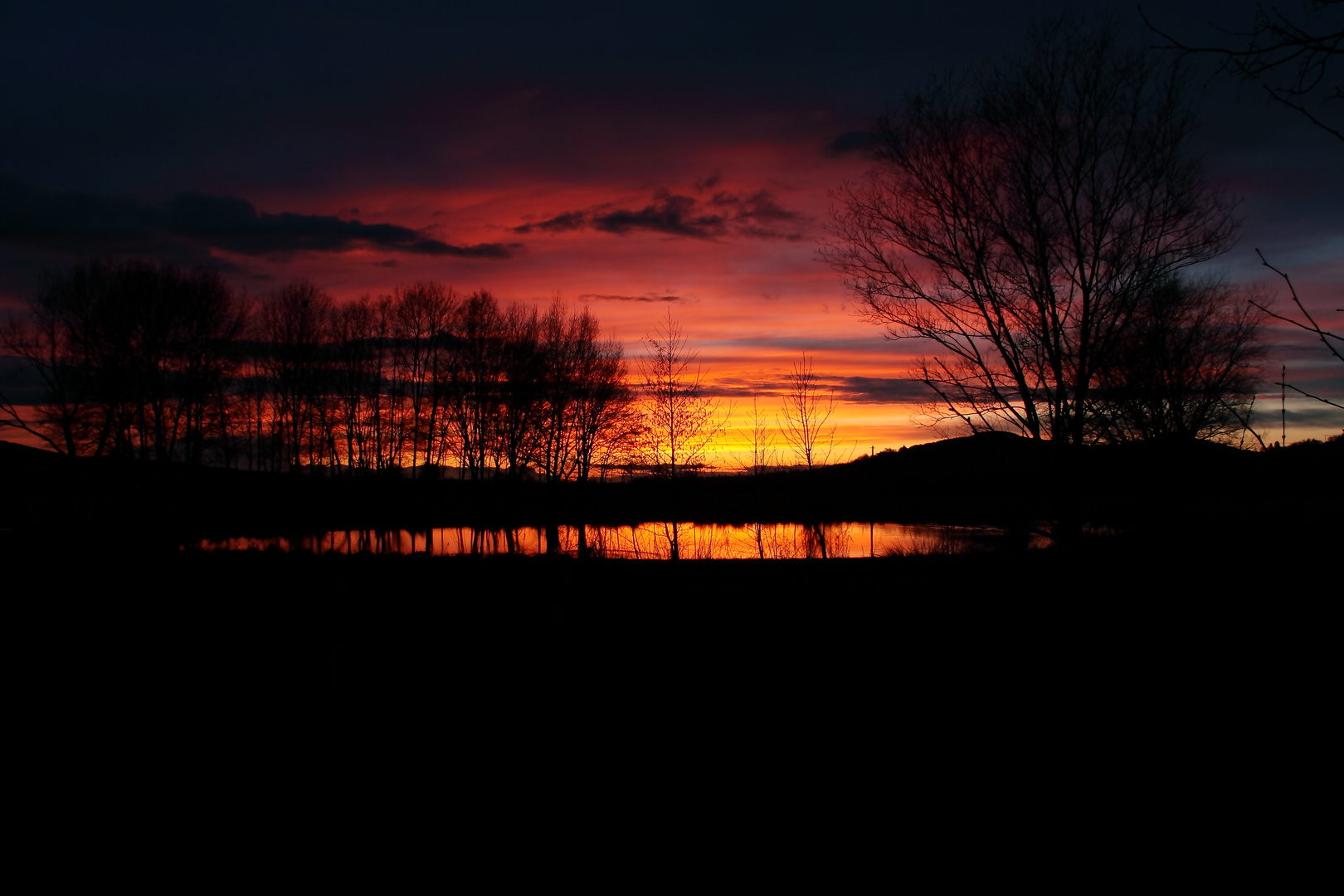 Sonnenuntergang am Happurger Baggersee