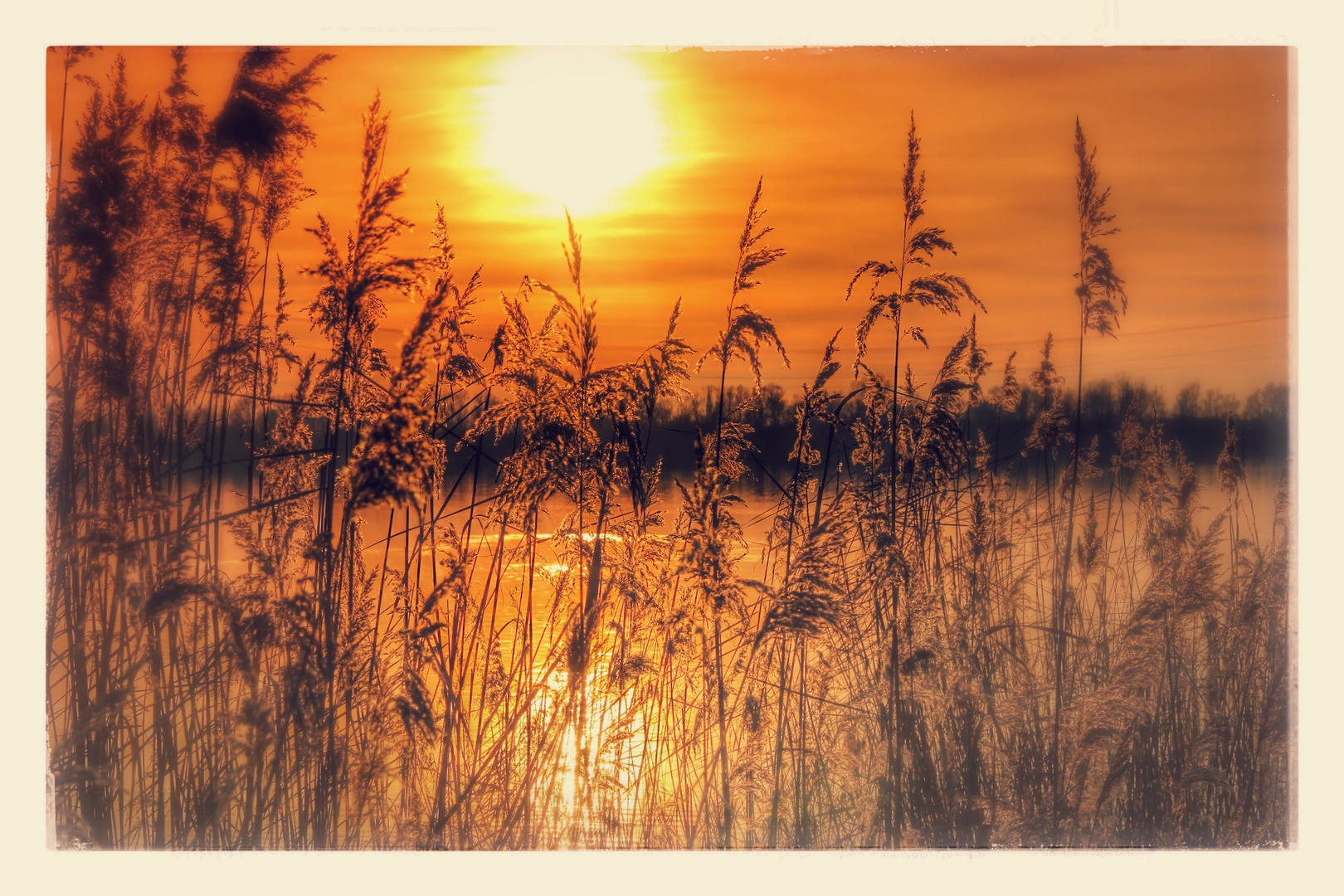 Sonnenuntergang am Hardtsee an Drei König