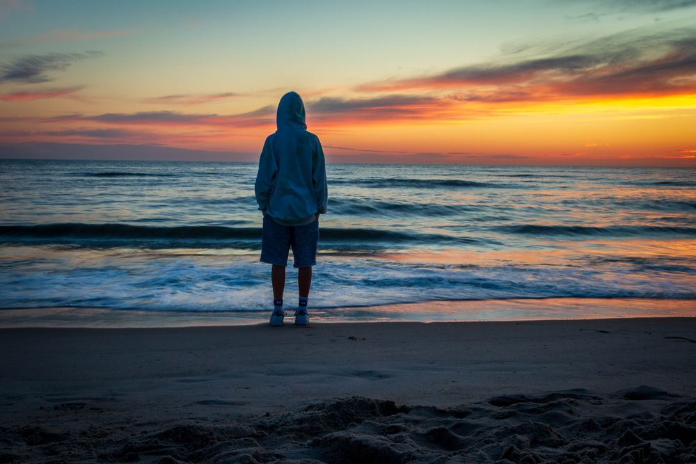 Sonnenuntergang am Henne Strand