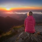 Sonnenuntergang am Hochfelln im Chiemgau