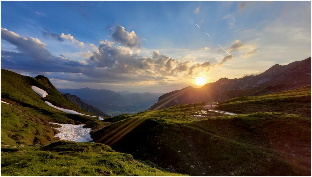 Sonnenuntergang am Höfatsblick