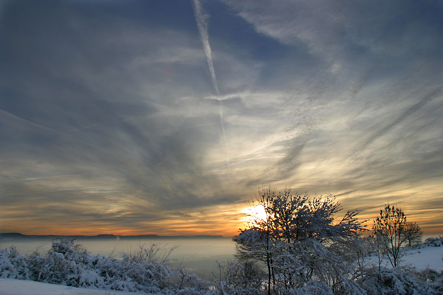 Sonnenuntergang am Hohenstaufen