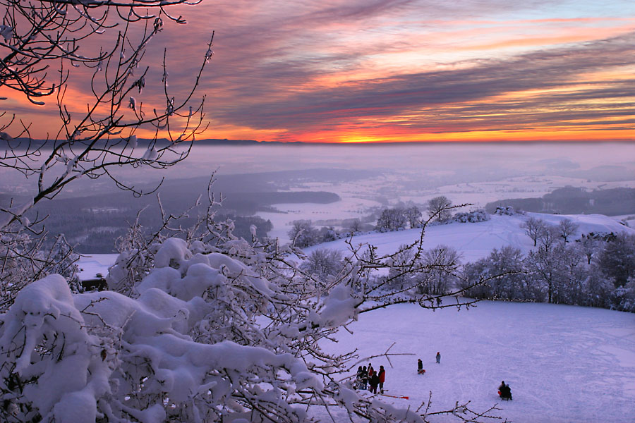 Sonnenuntergang am Hohenstaufen