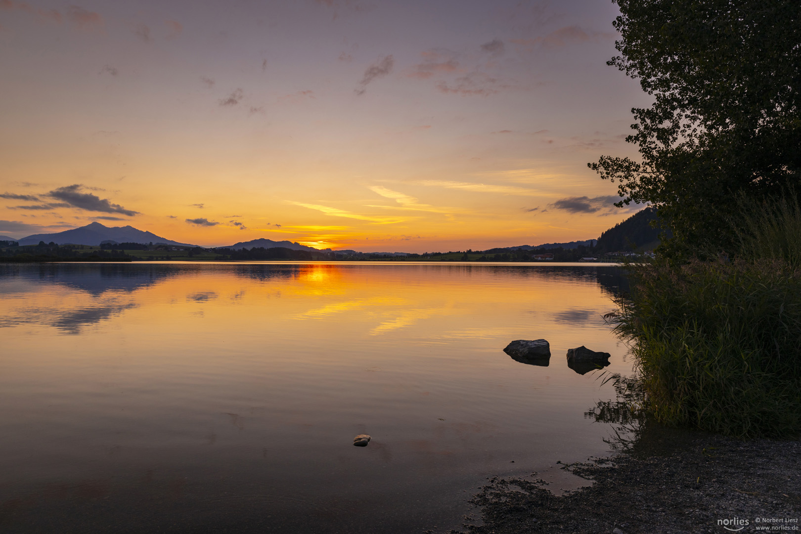 Sonnenuntergang am Hopfensee