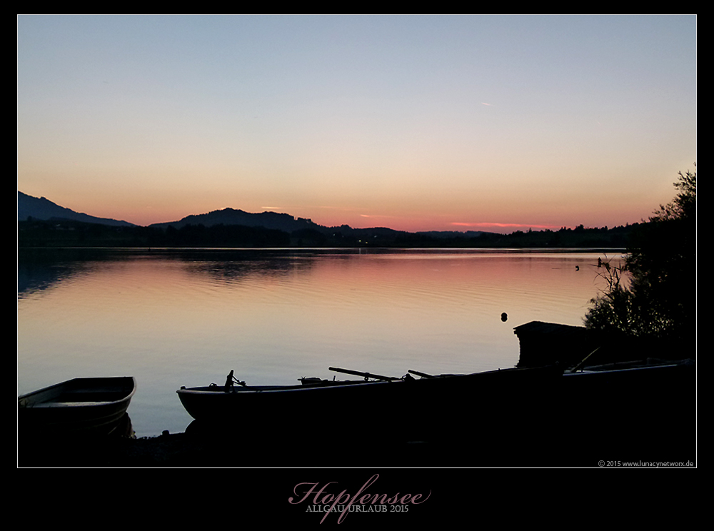 Sonnenuntergang am Hopfensee - Allgäu Urlaub 2015